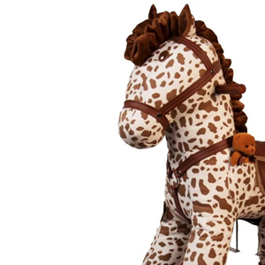 راکر اسب کودک چوبی خال خالی قهوه ای -اسباب بازی